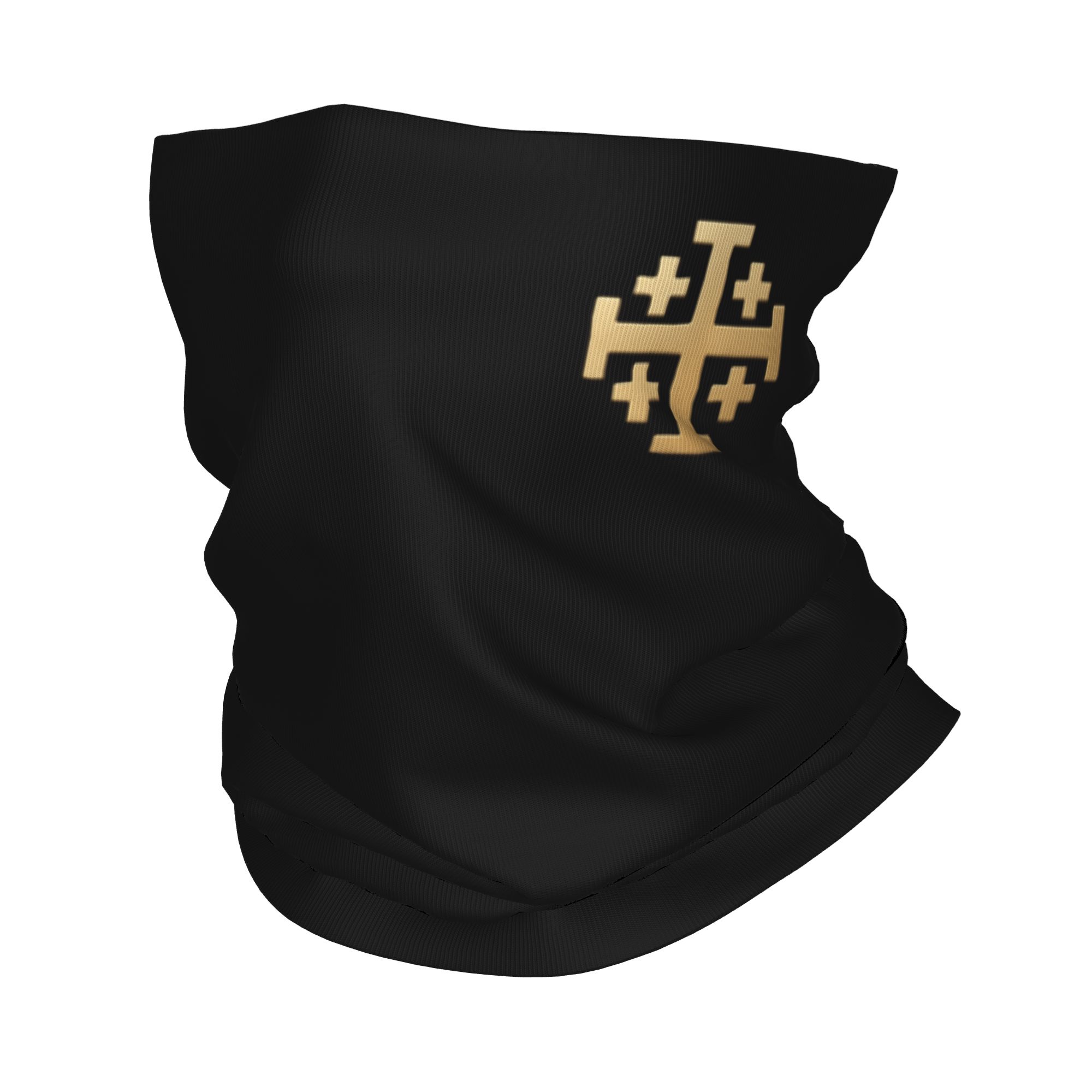 Neck Gaiter Face Cover - Bandana Cristã Cruz de Jerusalém Estampada